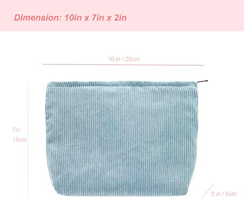 PAZIMIIK Makeup Bag Large Zipper Corduroy Make Up Pouch - Image 2