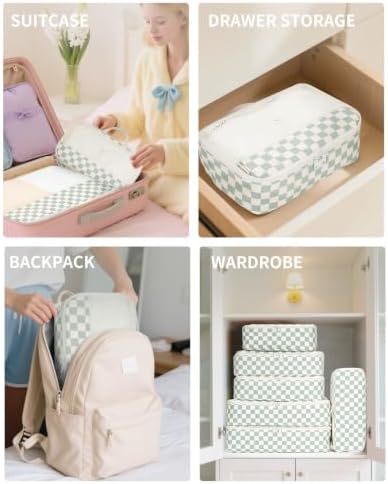 Narwey 7 Set Checkered Packing Cubes - Image 5