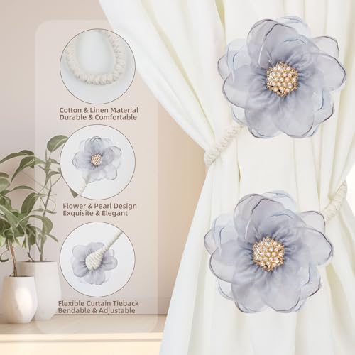 AULEEP Flower Curtain Holdbacks Tiebacks - Image 5