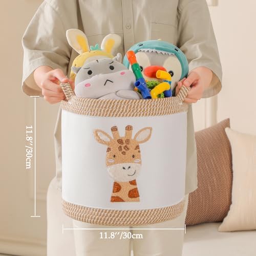 Toy Basket for Baby Laundry Hamper Blanket Baskets Cute Giraffe Nursery Hampers - Image 6