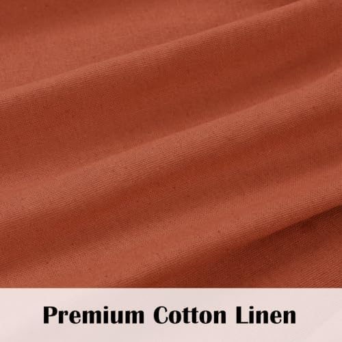 FRAMICS Farmhouse Valance Curtains, Boho Cotton Linen Kitchen Valance, Rod - Image 4