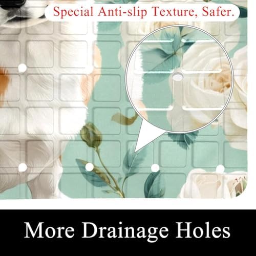 Bath Tub Shower Mat, Washable Bathtub Floor Mats, Suction Cups and Drain Holes - Image 2