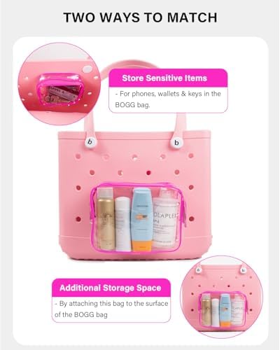 LETGO 4 PCS Clear Insert Bag for Bogg Bag, 4 Sizes Waterproof Beach Bag - Image 7