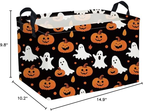 Essme Rectangular Halloween Baskets, Ghost Storage Box, Cute Basket - Image 2