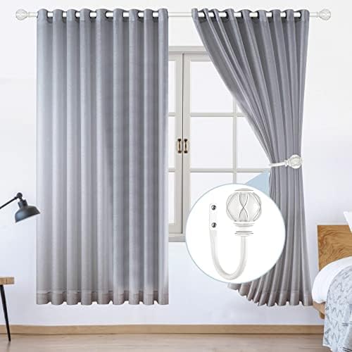 KAMANINA Decorative Curtain Drapery Holdbacks, Wall Mounted, 2 Pack White - Image 2