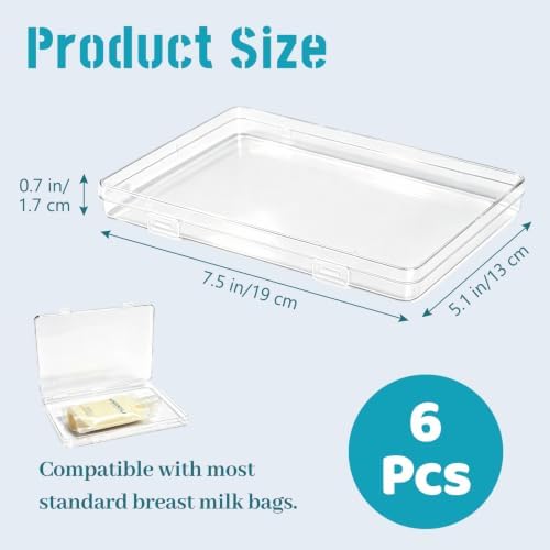 6 Pcs Clear Flat Breast Milk Freezer Storage Organizer, Space Saving Breastmilk - Image 2