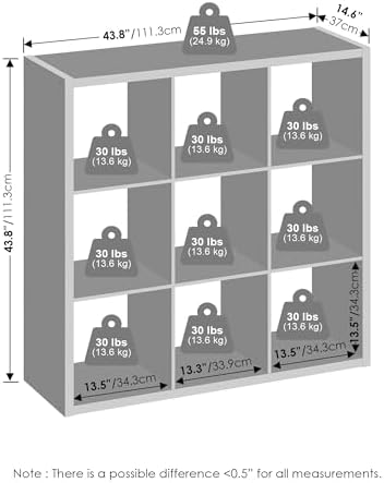 Furinno Cubic Extra Thick 9-Cube Closet Organizers and Storage, Dark Oak - Image 2