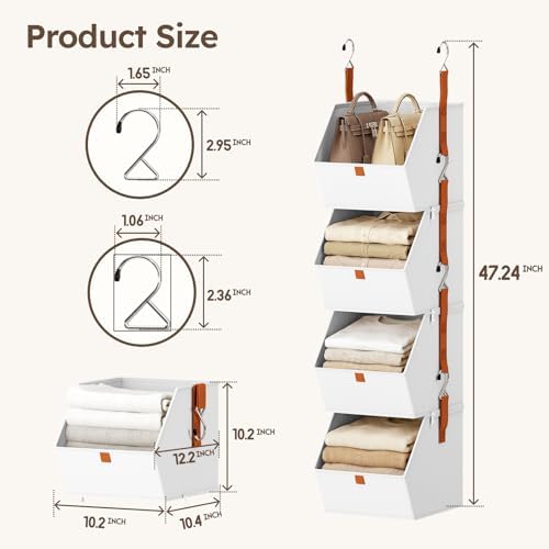 Homsorout Hanging Closet Organizer 4 Tier - Image 6
