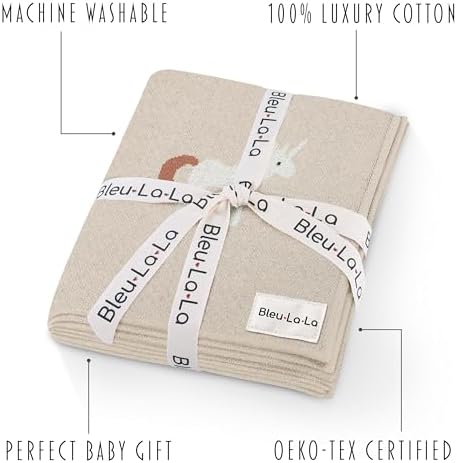 Unisex Baby Blanket for Girls and Boys 100% Cotton Buttery Soft Cozy Receiving - Image 3