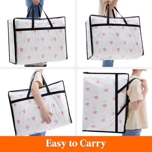 Lifewit 75L Clear Clothes Storage Bags, Plastic Foldable Blanket Storage Bag - Image 6