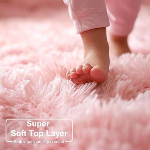 Amdrebio Pink Large Kids Area Rug 8x10 - Image 2