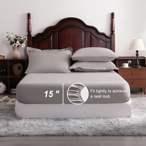 NTBAY King Microfiber Bed in a Bag, Comforter Set 7 Piece, Smoke Grey - Image 3