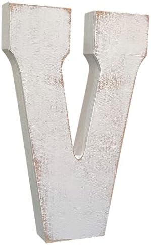 ABELOTS Large Wood Letter Distressed White Wash Alphabet Wall Décor Monogram - Image 2