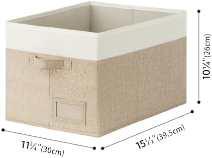 GRANNY SAYS Closet Shelf Baskets, Khaki&Ivory, Extra Large - Image 6