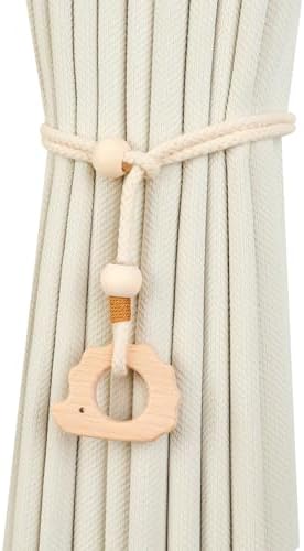 2 Pack Wooden Curtain Tiebacks by Unknown