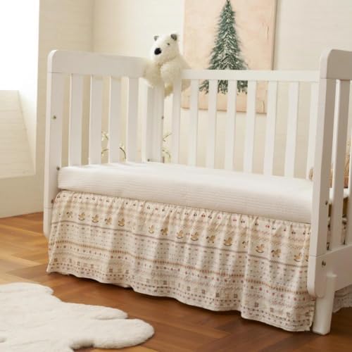 Crib Skirt Dust Ruffle, Microfiber Crib Bed Skirt by VTNXUN