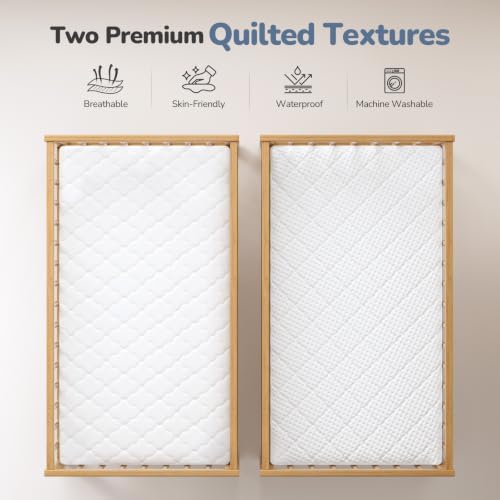 Crib Mattress Protector 2 Pack, Waterproof Fitted Crib Sheets - Image 2