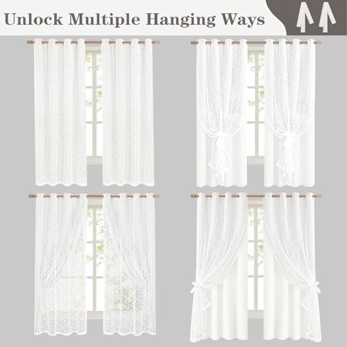 ASPMIZ White Blackout Curtains for Bedroom Double Layer Curtains 52x63 - Image 4