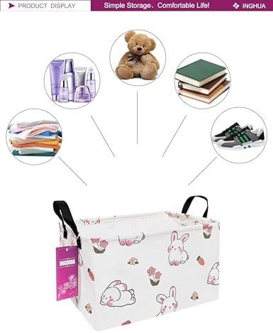 Rectangular Rabbit Storage Basket Gift Bag - Image 3