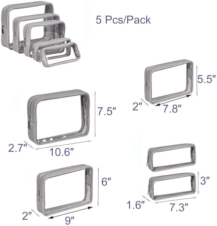 Remobia Hicol TSA Approved 5-Piece Diaper Bag Organizer Pouch Set Clear - Image 2