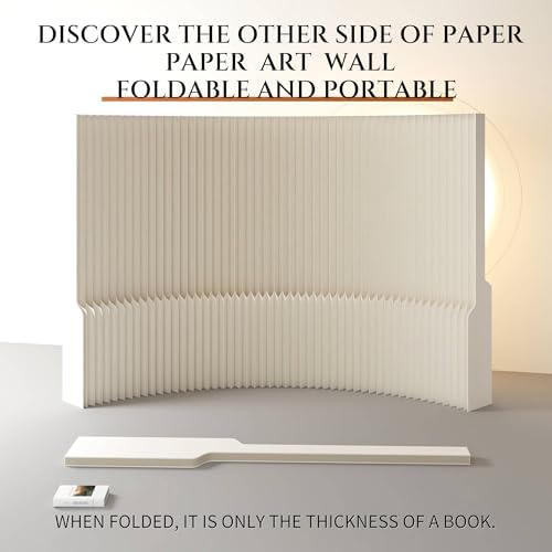 Paper Foldable Paper Room Divider Wall, Adjustable Privacy Screen, Lightweight - Image 3