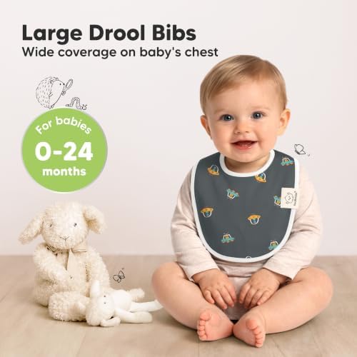 KeaBabies 8-Pack Organic Baby Bibs - Image 2