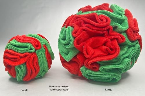 Glory To Dog Medium Breed Snuffle Puzzle Ball Toy Christmas Green/Red Large - Image 5