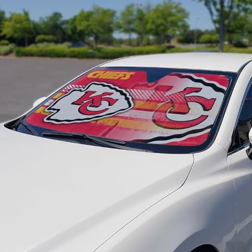 Fanmats NFL Windshield Sun Auto Shade, Sun Shield Sun Visor Accordion tri-fold - Image 2