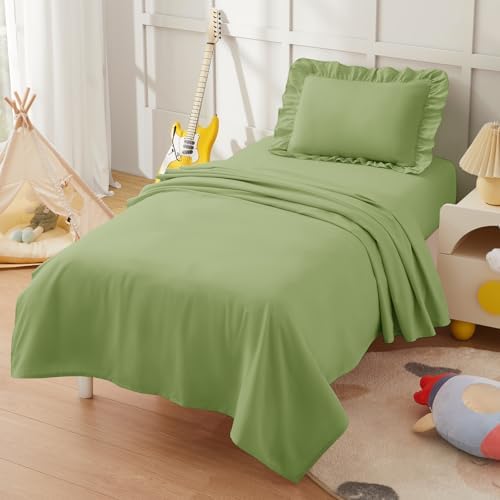 KKJIAF 3 Piece Sage Green Toddler Sheet Set by KKJIAF