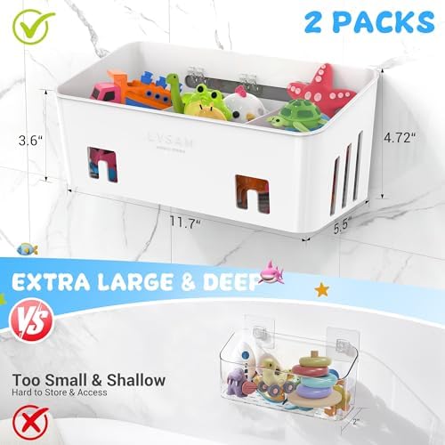 Bath Toy Storage 2 Packs, Large Bath Toy Holder - Image 3
