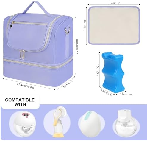 Wearable Breast Pump Bag with Cooler Compartment Fits - Image 2