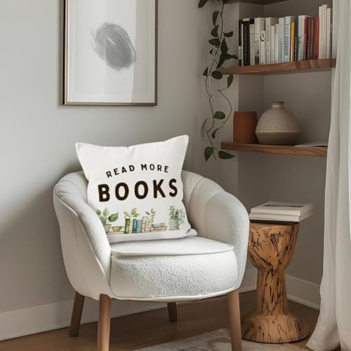 Kids Reading Pillow Covers 18x18, Classroom Decor, Read More Books Decorative - Image 5