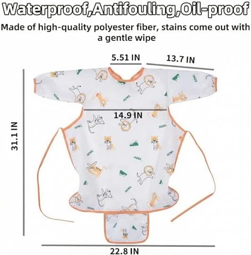 Adjustable Long Sleeve Baby Bibs - Image 3