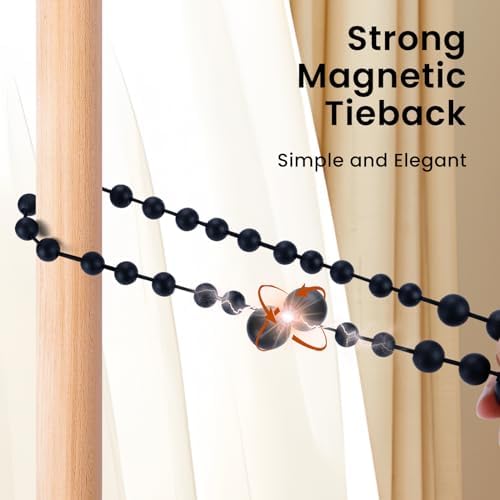 KLOGTSIND Magnetic Curtain Tiebacks, 6 Pack Wood Bead Curtain Holdbacks - Image 6