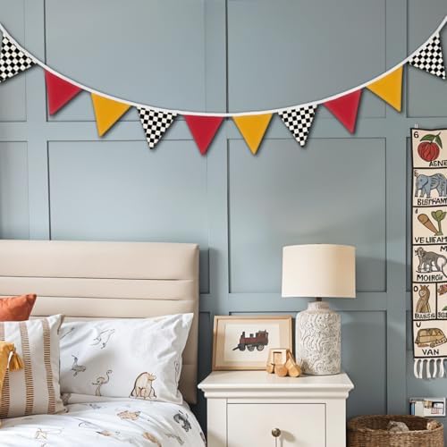 Boys Room Checkered Flag Banner 5.5Ft, Cars Room Decor - Image 4