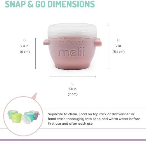 melii Snap & Go Baby Food Storage Containers |12 Pack 2 oz, Stackable Freezer - Image 5