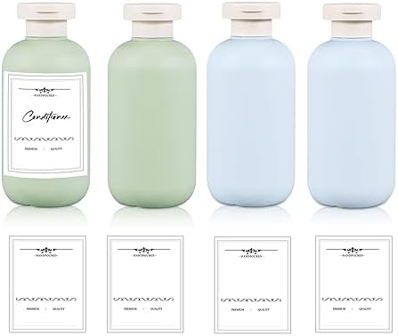 6.8 oz Plastic Travel Shampoo Bottles, Refillable Flip Cap Squeeze Bottles by UMETASS