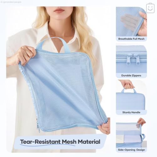 Veken 11 Set Compression Packing Cubes Garment Bags - Image 5