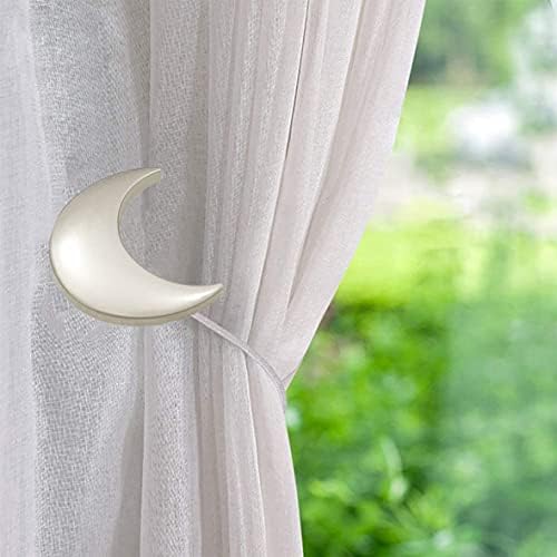 Magnetic Curtain Tiebacks 1 Pair Curtain Clips Rope Holdbacks Moon and Star - Image 6