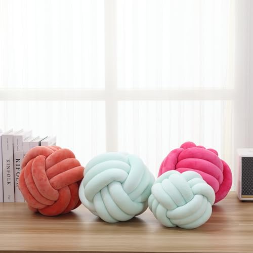 Petrella Light Green Knot Pillow Ball, 11 Inch Decorative Pillow - Image 4