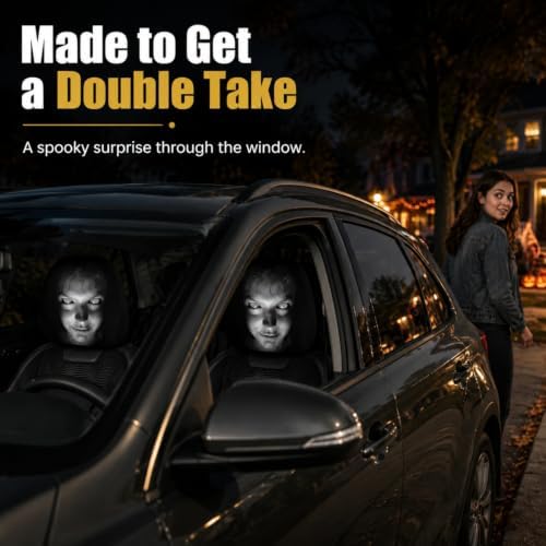 2PCS Ghost Face Headrest Covers – Scary Headrest Covers - Image 4