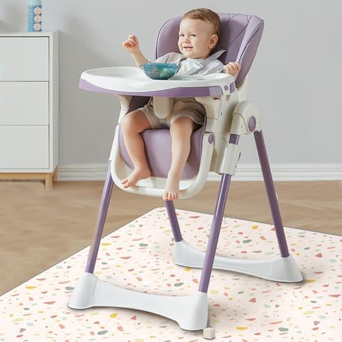 CLYMENE Splat Mat for Under High Chair, 51x51 Inch Antislip Baby Splash Mat - Image 7