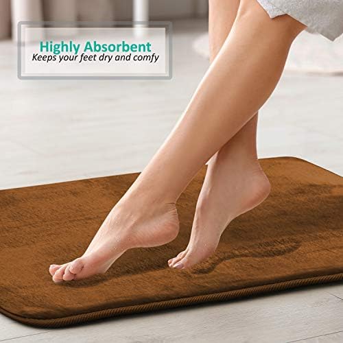 Clara Clark 2 Piece Bathroom Rugs Bath Mat Set, Velvet Memory Foam Bath Mats - Image 2