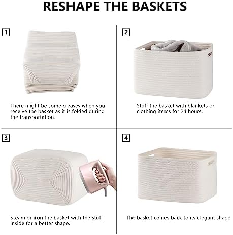 4 Pack Storage Baskets for Organizing, Woven Baskets for Shelves - Image 6