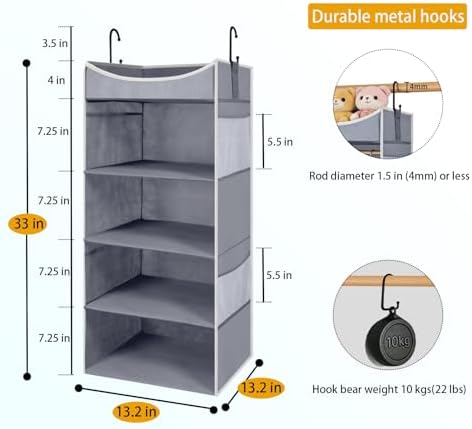 4-Shelf Hanging Closet Organizer and Storage - Image 2