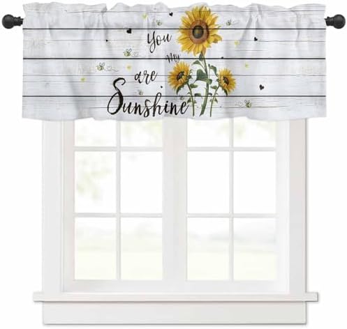 Sunflower Valance Curtains for Windows Kitchen/Bedroom/ Living Room, Farmhouse by VandarllinHomeKitchenDecor