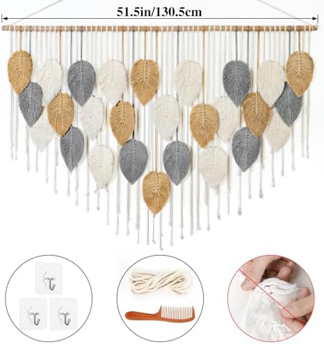 Large Macrame Wall Hanging Boho Woven Tapestry Chic Modern Home Decorations - Image 2