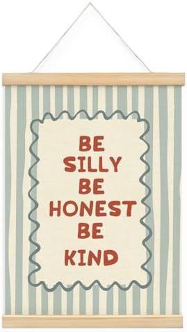 Kids Room Decor, Boy Nursery Decor Boho Retro Classroom Framed Poster, Be Silly by Unknown
