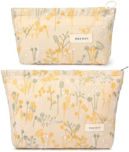 SOIDRAM 2 Pcs Makeup Bag Large Cosmetic Bag Toiletry Bag Makeup Pouch Travel by SOIDRAM
