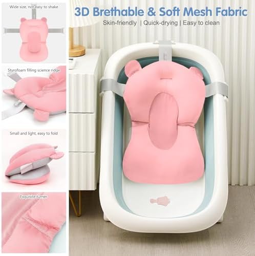 Colorlife Baby Bath Seat Support Net Infant Bathing Seat Support Mat, - Image 3